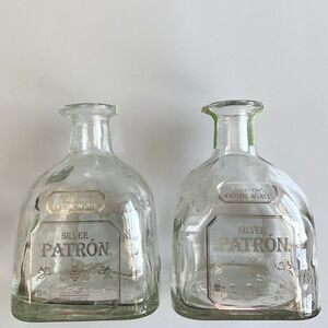 DIY 2 Patron Silver Tequila Bottles Crafting  Gifts Heavy Duty 750ml